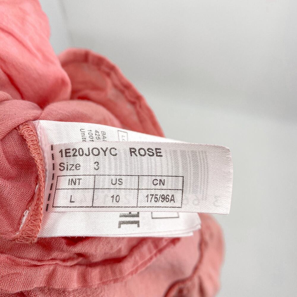 ba&sh Voyce Pink Cotton Ruffles Midi Dress Size Large - Picture 14 of 16